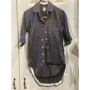 Billy Reid Tunic Top Hi-Low Hem 3/4‎ Sleeve Button Down Shirt XS